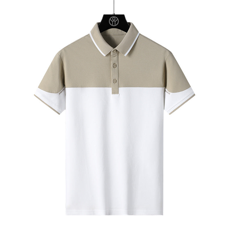 Men's Polo Shirt Stitching Ice Embroidered Breathable