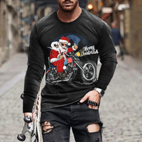 3D Digital Printing Holiday Atmosphere Round Neck Long-sleeved Shirt