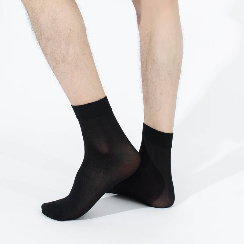 Thin Men's Mid-calf Business Sweat-absorbent Straight Up Socks