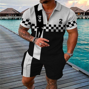 Men's Fashion Casual Two Piece Short Set