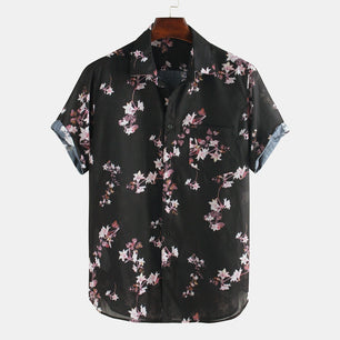 Men's Fashion Casual Floral Print Shirt