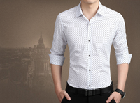 Men's Fashion Long-Sleeve Dress Shirt Polka Dot Print