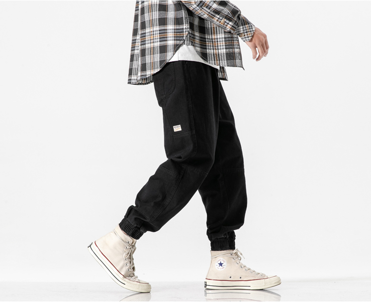 Drawstring Overalls Men's Spring And Autumn Japanese All-match Trousers With Closed Feet