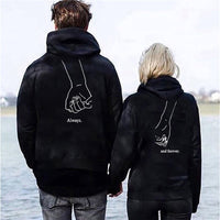 Couple Hand Printed Hooded Sweater