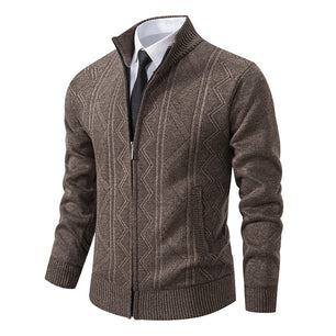 Men's Wool Cardigan Zip Sweater