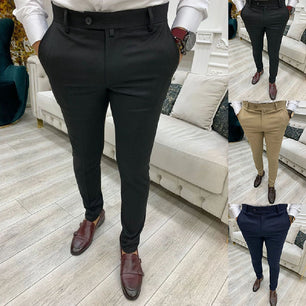 Men's Fashion Suit Tapered Casual Pants