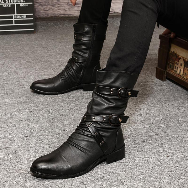 Men's High-top Leather Dr Martens Boots