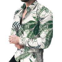 Men's Casual Long Sleeved Large Floral Shirt