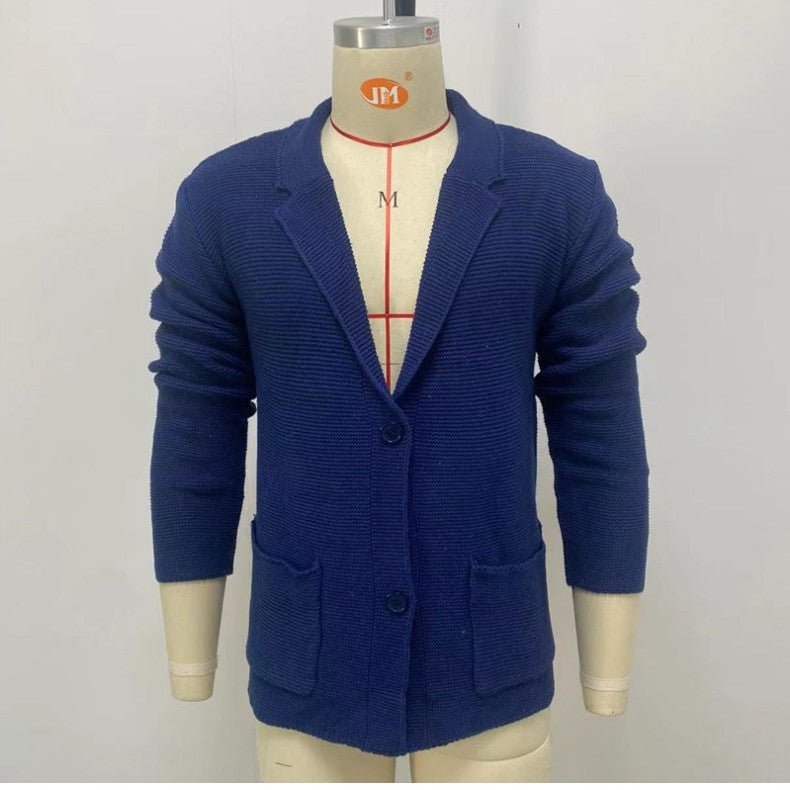 Men's Autumn And Winter Knitted Cardigan Style Blazer