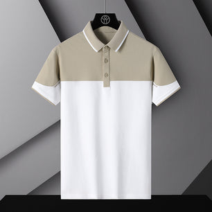 Men's Polo Shirt Stitching Ice Embroidered Breathable