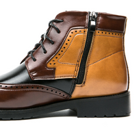 Men's High Top Casual Leather Shoes Contrast