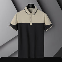 Men's Polo Shirt Stitching Ice Embroidered Breathable
