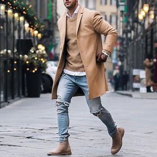 Men's Winter Fashion Classic Trench Overcoat Slim Fit