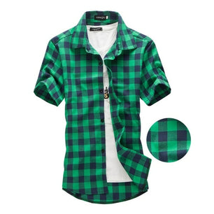 Red And Black Plaid Shirt Men Shirts 2020 New Summer Fashion Chemise