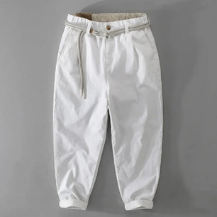 Spring Autumn New Drawstring Casual Pants Men Clothing Cotton Solid