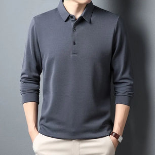 SHiONFA Men's Waffle Long Sleeve Solid T-shirt Elasticity Leisure