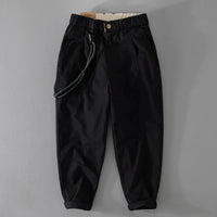 Spring Autumn New Drawstring Casual Pants Men Clothing Cotton Solid
