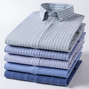 100% Cotton Oxford Men Striped Plaid Shirts
