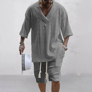 Seersucker shirt + shorts set
