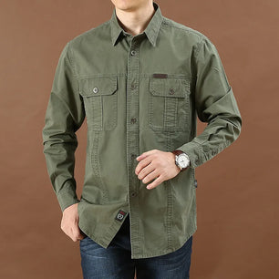 Spring- Summer Denim Men Shirts Long Sleeve 100% Cotton