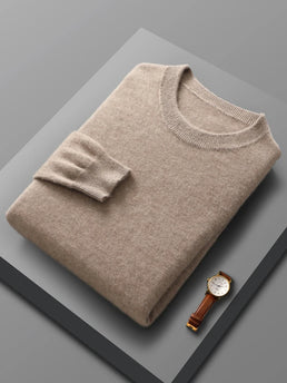 Spring Autumn 100% Pure Merino Wool Pullover Sweater Men O-neck