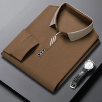 Spring and Autumn Simplicity Buttons Solid Color Turn-down Collar Long