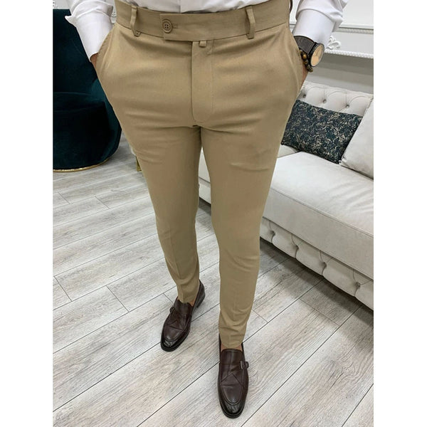 Men's Fashion Suit Tapered Casual Pants
