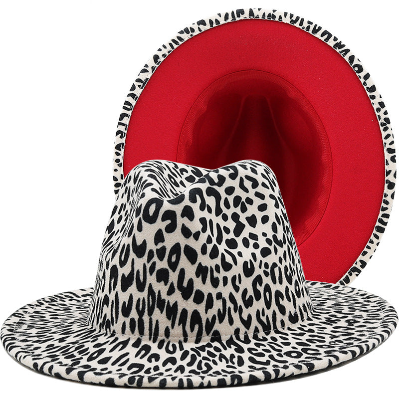 Fashionable White Leopard Print Wool Hat- Unisex