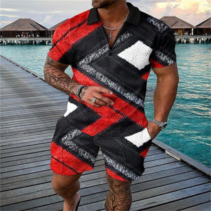 Men's Fashion Casual Two Piece Short Set
