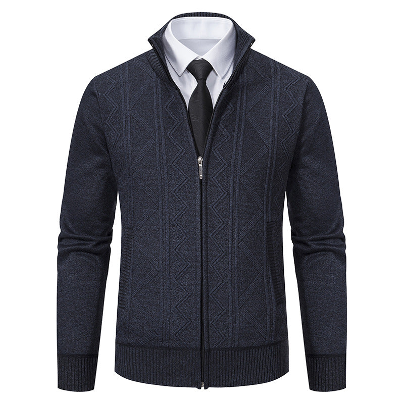 Men's Wool Cardigan Zip Sweater