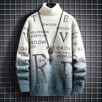 Men's Gradient Mink Fleece Turtleneck Sweater