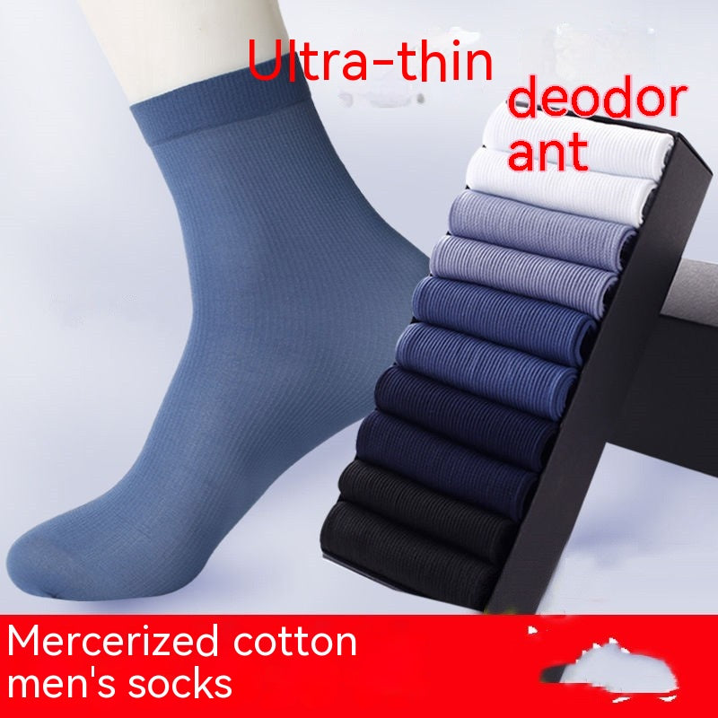 Thin Men's Mid-calf Business Sweat-absorbent Straight Up Socks