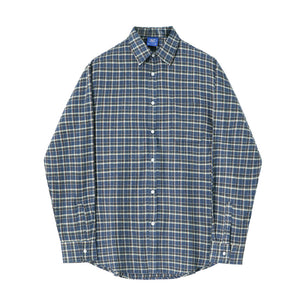 Men's Plaid Loose Trendy Casual Retro Shirt Coat