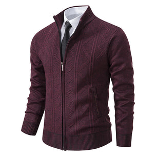 Men's Wool Cardigan Zip Sweater