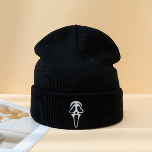 Halloween Dark Embroidered Ghost Face Skeleton Hat
